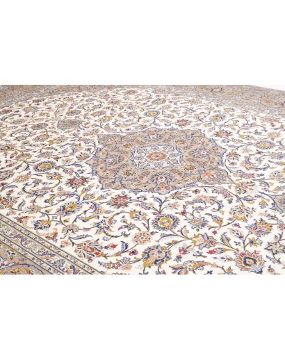 Tappeto Kashan Persia beige bianco 300x405