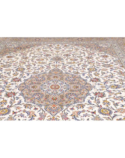 Tappeto Kashan Persia beige bianco 300x405