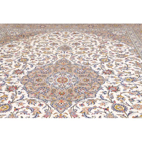 Tappeto Kashan Persia beige bianco 300x405