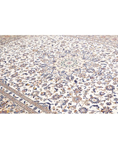 Tappeto Kashan Persia bianco azzurro 295x400