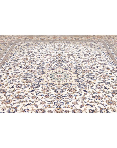 Tappeto Kashan Persia bianco azzurro 295x400