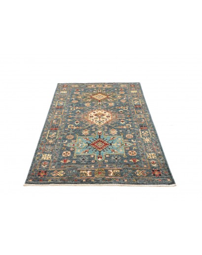 Tappeto Tribal Pakistan bianco azzurro 102x157