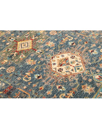 Tappeto Tribal Pakistan bianco azzurro 102x157
