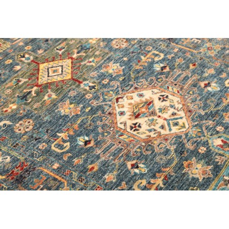 Tappeto Tribal Pakistan bianco azzurro 102x157