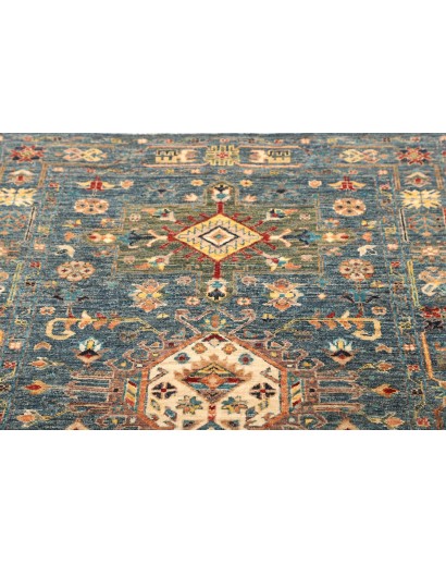 Tappeto Tribal Pakistan bianco azzurro 102x157