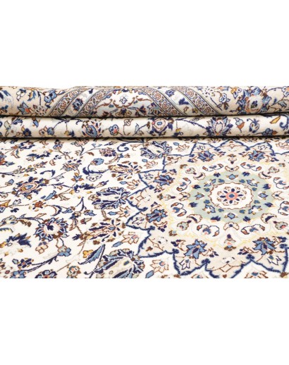 Tappeto Kashan Persia bianco azzurro 295x400