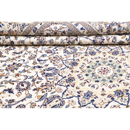 Tappeto Kashan Persia bianco azzurro 295x400