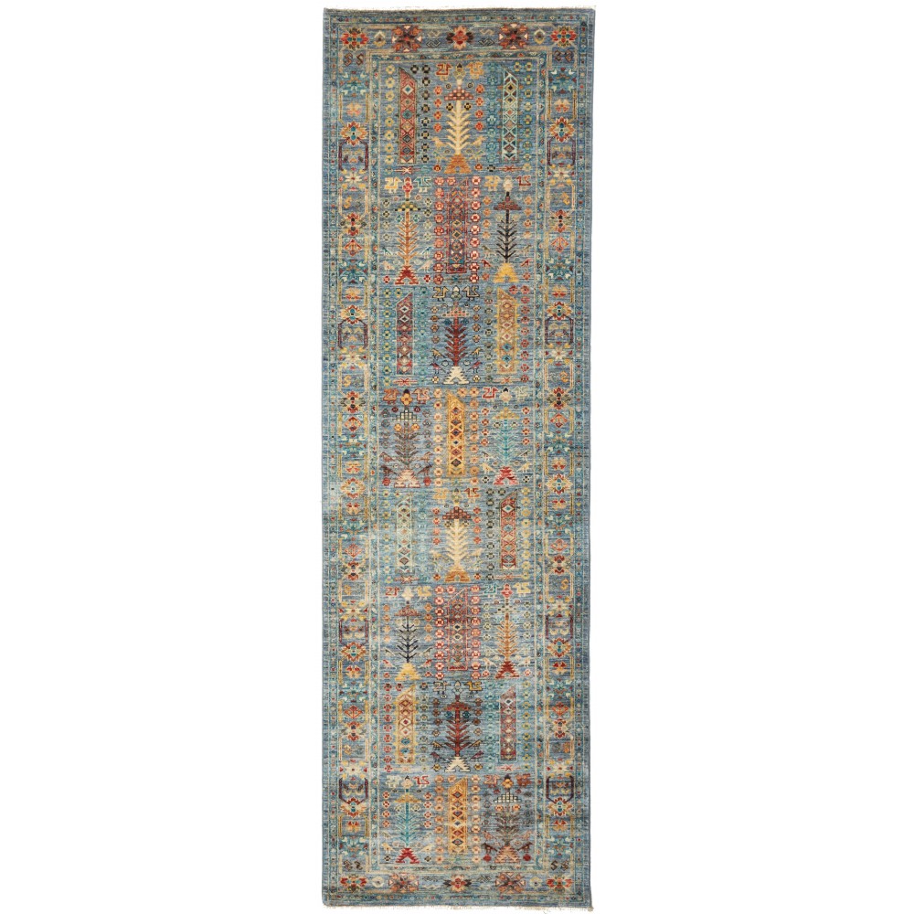 Tappeto Tribal Pakistan bianco marrone 80x273 Tappeto Tribal Pakistan bianco marrone 80x273
