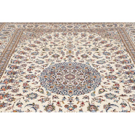 Tappeto Kashan Persia bianco marrone 288x404