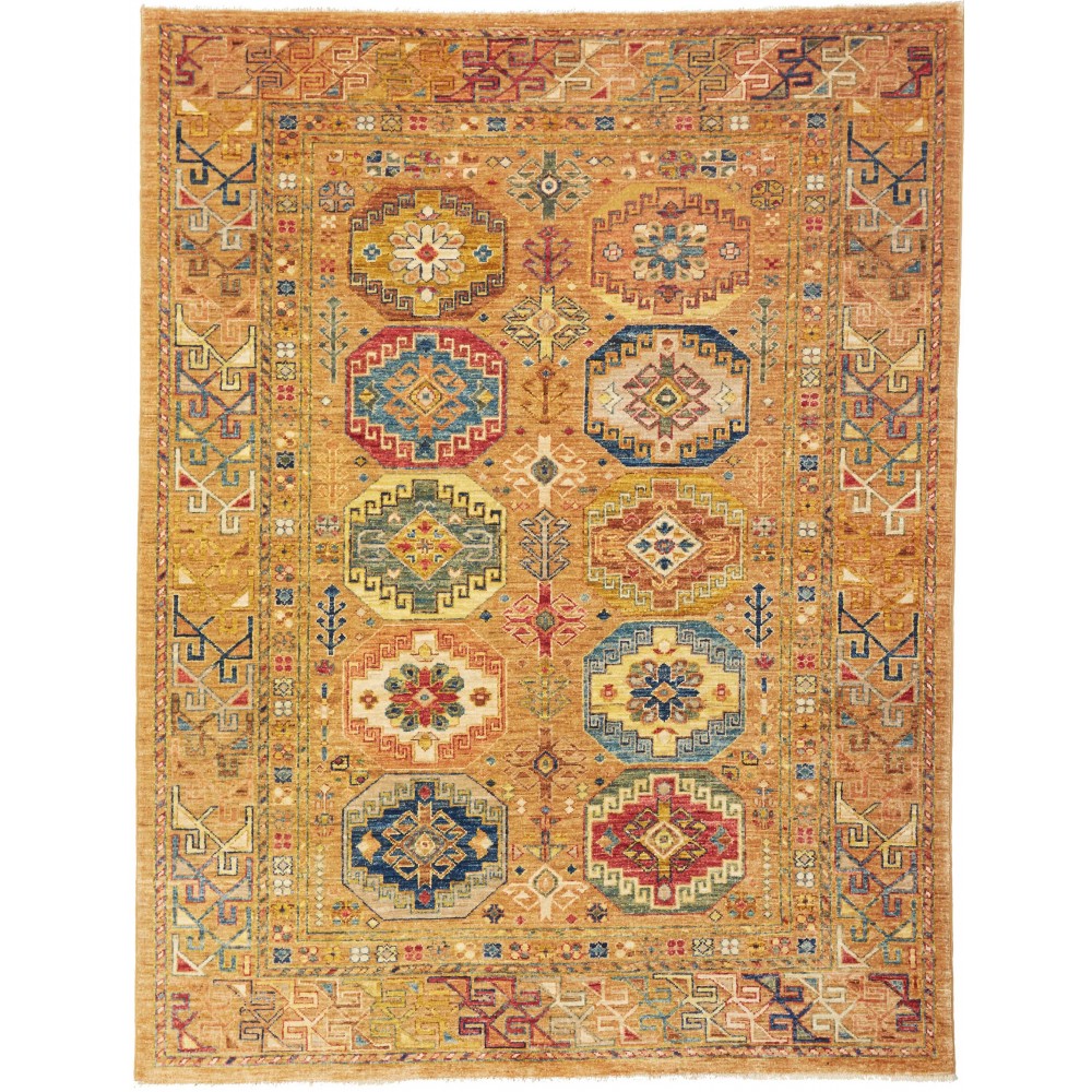 Tappeto Tribal Pakistan arancione grigio 152x198 Tappeto Tribal Pakistan arancione grigio 152x198