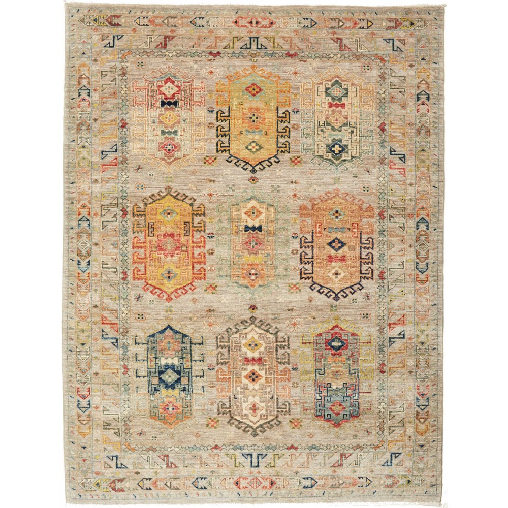 Tappeto Tribal Pakistan marrone grigio 148x195 Tappeto Tribal Pakistan marrone grigio 148x195