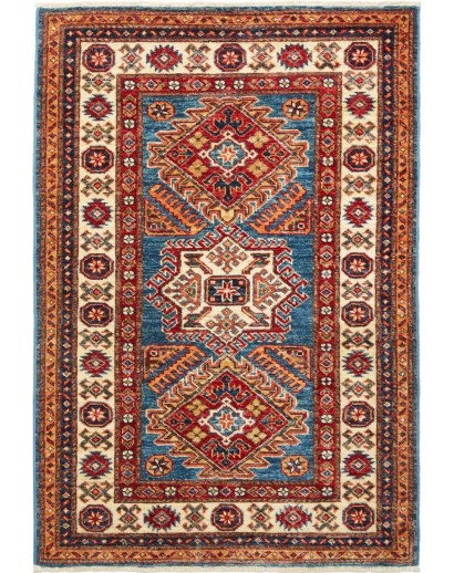 Tappeto Kazak Fine Pakistan marrone giallo 86x123