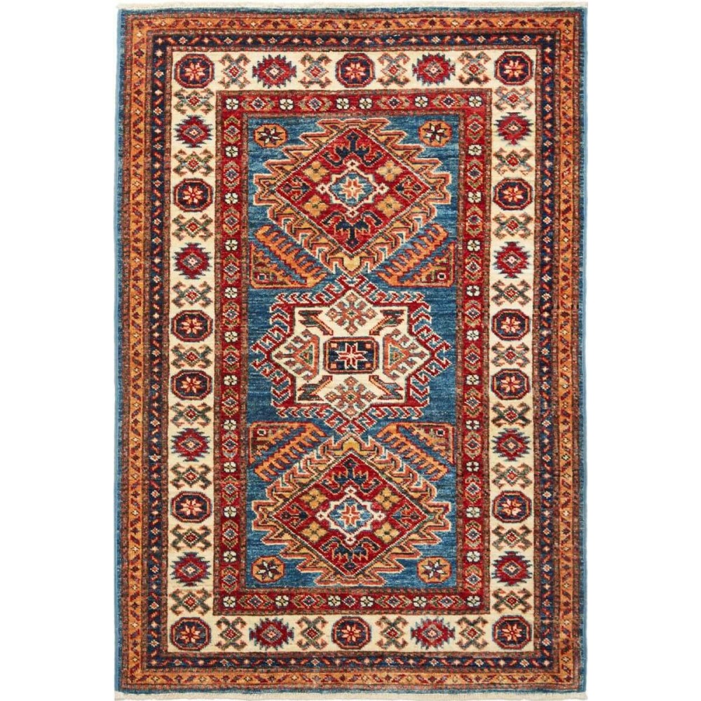 Tappeto Kazak Fine Pakistan marrone giallo 86x123