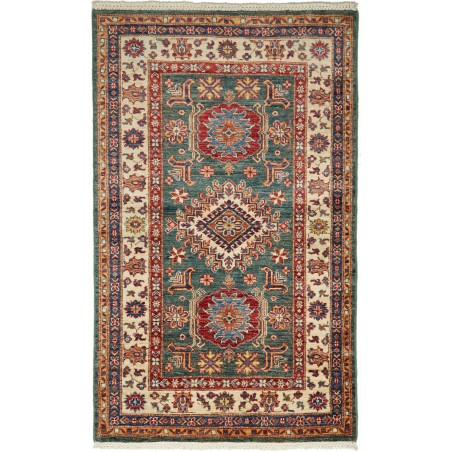 Tappeto Kazak Fine Pakistan bianco grigio 95x157