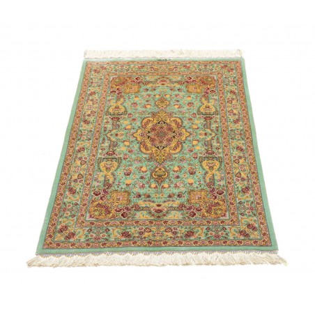 Tappeto Ghom seta Persia marrone 80x119