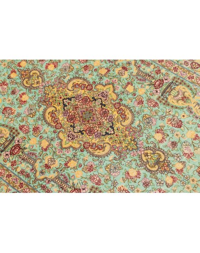 Tappeto Ghom seta Persia marrone 80x119