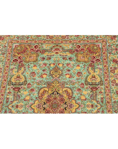 Tappeto Ghom seta Persia marrone 80x119