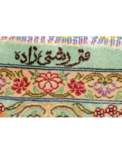 Tappeto Ghom seta Persia marrone 80x119