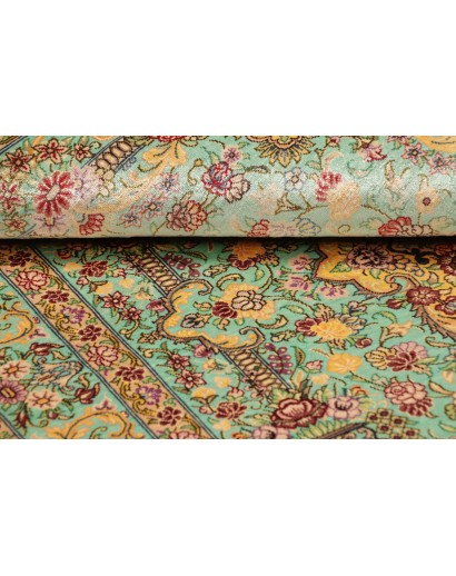 Tappeto Ghom seta Persia marrone 80x119