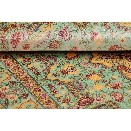 Tappeto Ghom seta Persia marrone 80x119