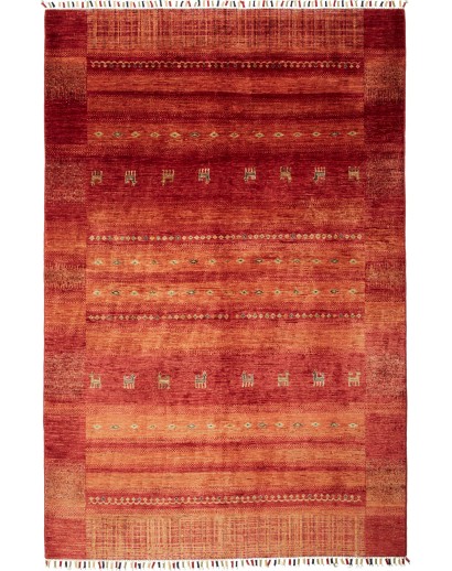 Tappeto Siva Pakistan marrone giallo 165x248