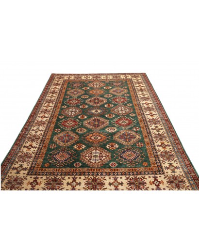 Tappeto Kazak Fine Pakistan bianco grigio 200x301