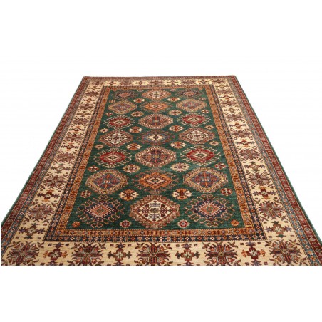 Tappeto Kazak Fine Pakistan bianco grigio 200x301