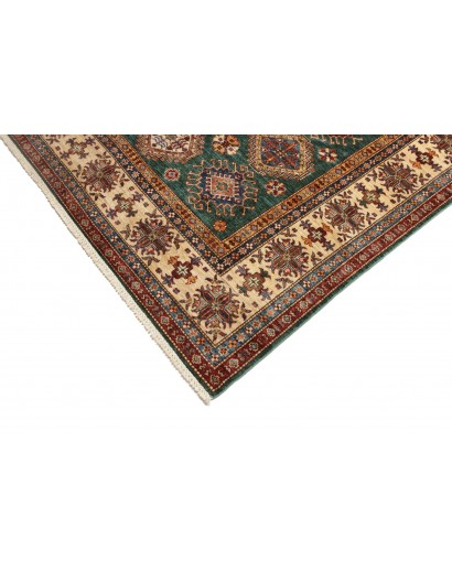 Tappeto Kazak Fine Pakistan bianco grigio 200x301