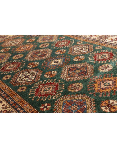 Tappeto Kazak Fine Pakistan bianco grigio 200x301