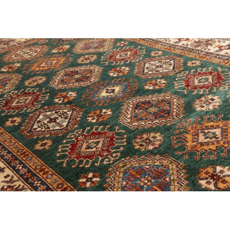 Tappeto Kazak Fine Pakistan bianco grigio 200x301