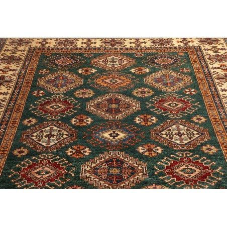 Tappeto Kazak Fine Pakistan bianco grigio 200x301