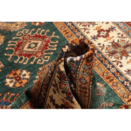 Tappeto Kazak Fine Pakistan bianco grigio 200x301