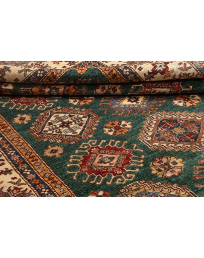 Tappeto Kazak Fine Pakistan bianco grigio 200x301