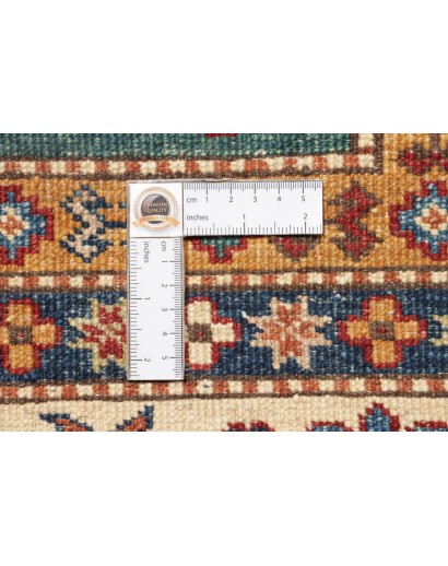 Tappeto Kazak Fine Pakistan bianco grigio 200x301