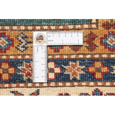 Tappeto Kazak Fine Pakistan bianco grigio 200x301