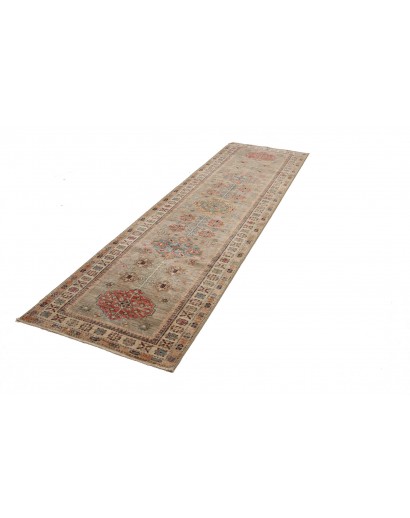 Tappeto Kazak Fine Pakistan marrone grigio 83x298