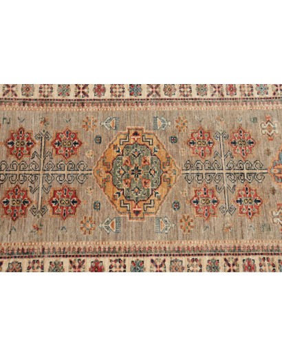 Tappeto Kazak Fine Pakistan marrone grigio 83x298