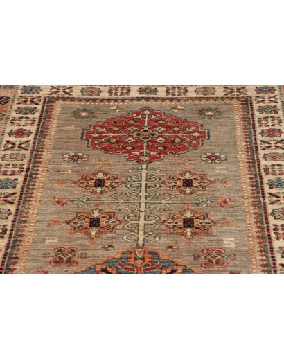 Tappeto Kazak Fine Pakistan marrone grigio 83x298