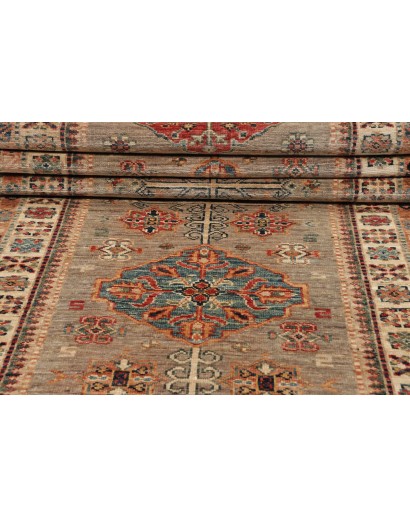 Tappeto Kazak Fine Pakistan marrone grigio 83x298