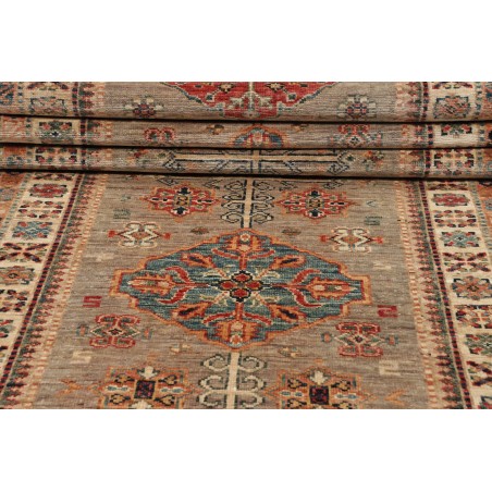 Tappeto Kazak Fine Pakistan marrone grigio 83x298