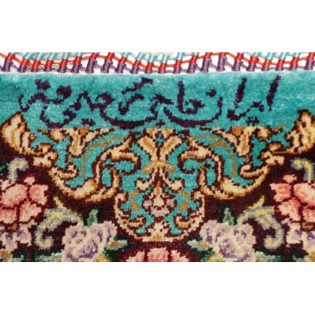 Tappeto Ghom seta Persia azzurro verde 80x120