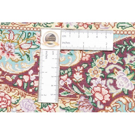 Tappeto Ghom seta Persia azzurro verde 80x120