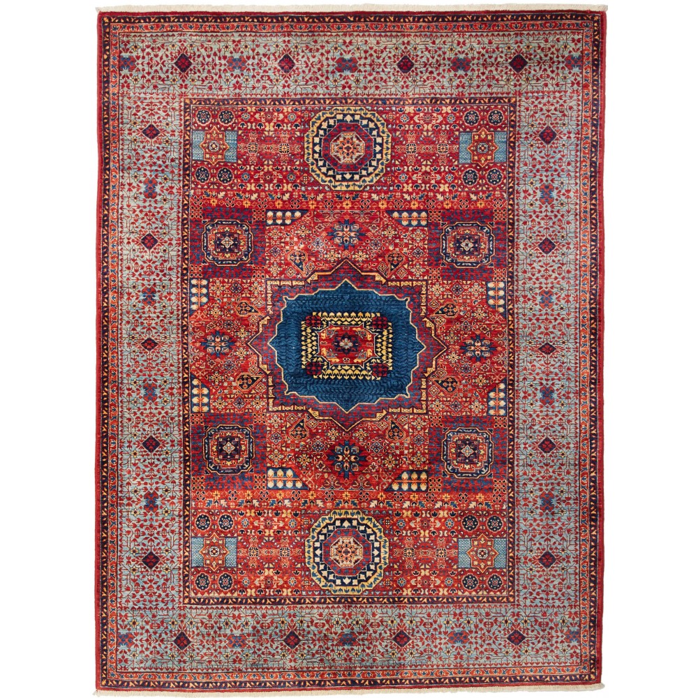 Tappeto Mamlouk Pakistan marrone grigio 198x146 Tappeto Mamlouk Pakistan marrone grigio 198x146