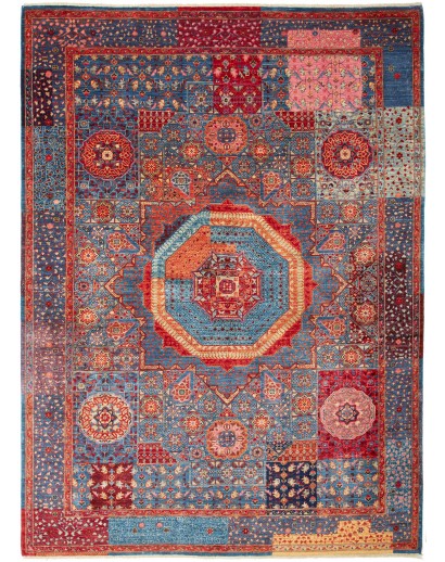 Tappeto Mamlouk Pakistan azzurro arancione 173x239