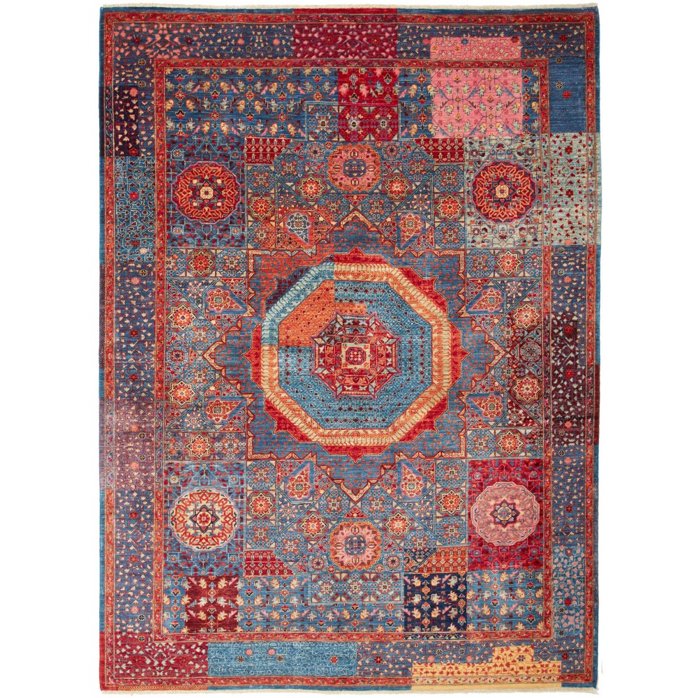 Tappeto Mamlouk Pakistan azzurro arancione 173x239 Tappeto Mamlouk Pakistan azzurro arancione 173x239