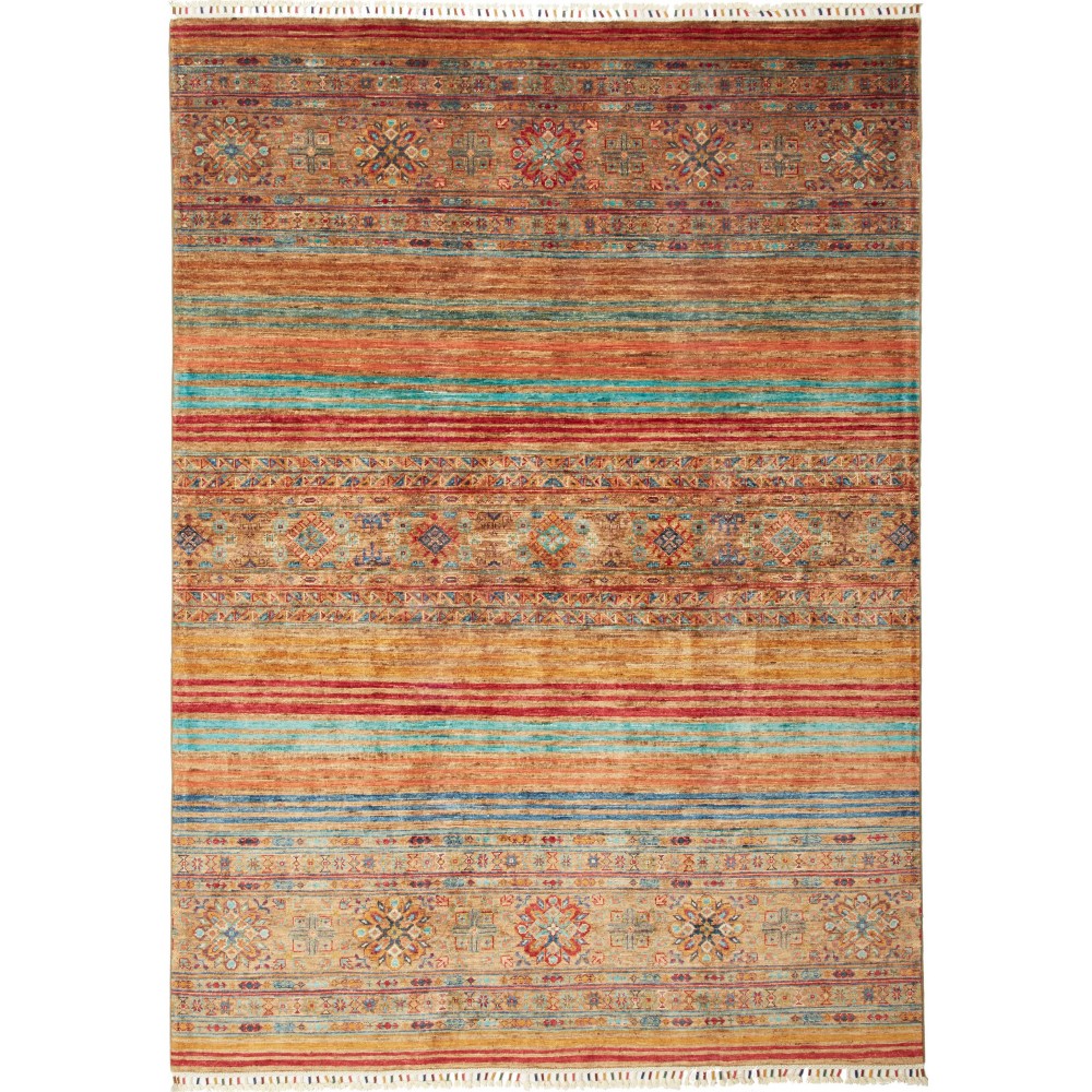 Tappeto Samarkand Pakistan arancione grigio 172x244 Tappeto Samarkand Pakistan arancione grigio 172x244