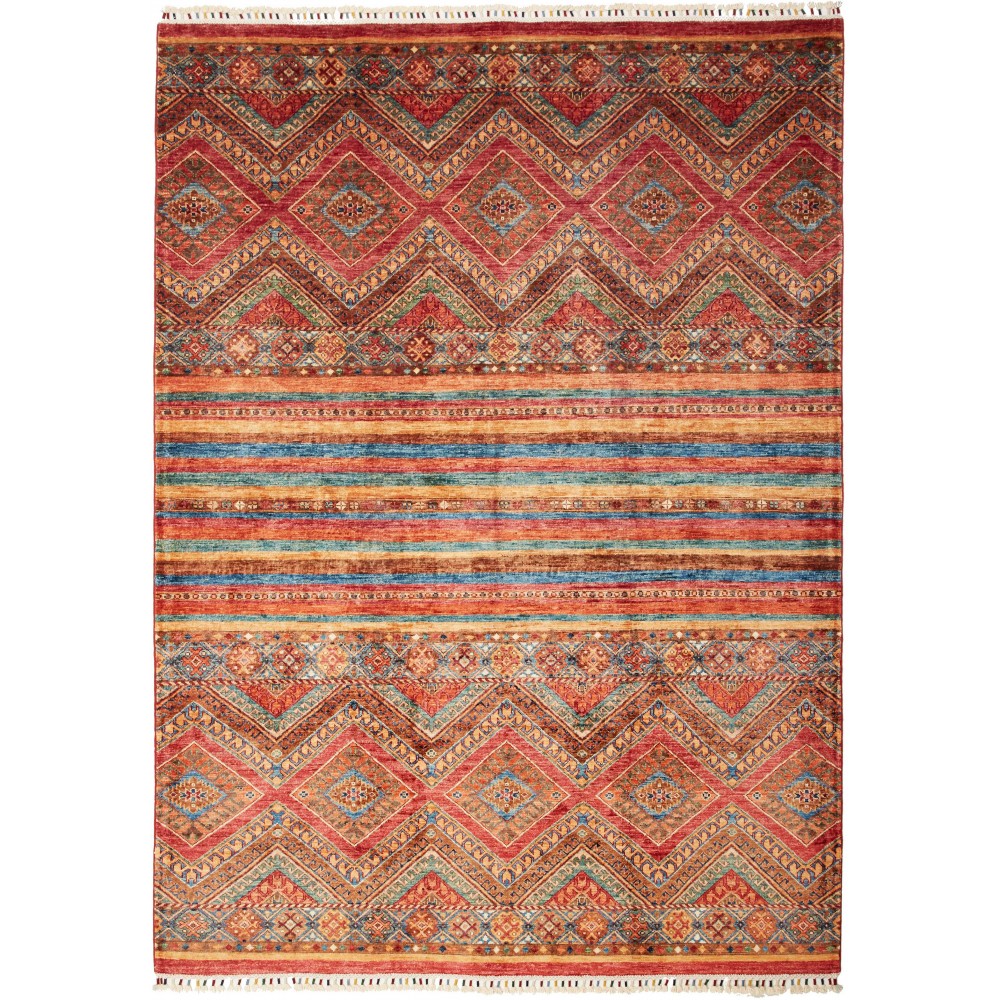 Tappeto Samarkand Pakistan rosso grigio 170x236 Tappeto Samarkand Pakistan rosso grigio 170x236
