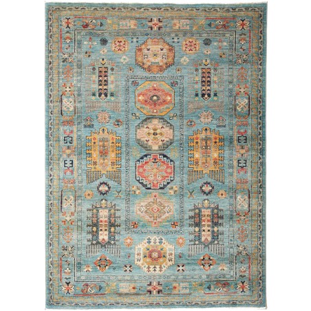 Tappeto Tribal Pakistan verde marrone 147x201