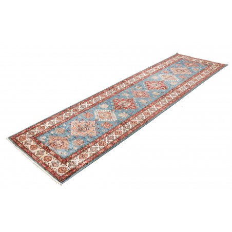 Tappeto Kazak Fine Pakistan azzurro giallo 83x302