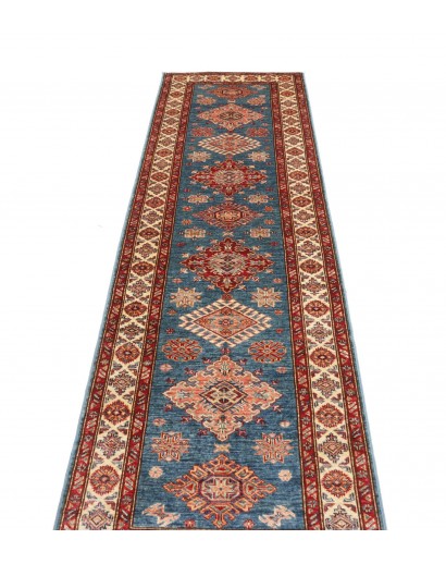 Tappeto Kazak Fine Pakistan azzurro giallo 83x302